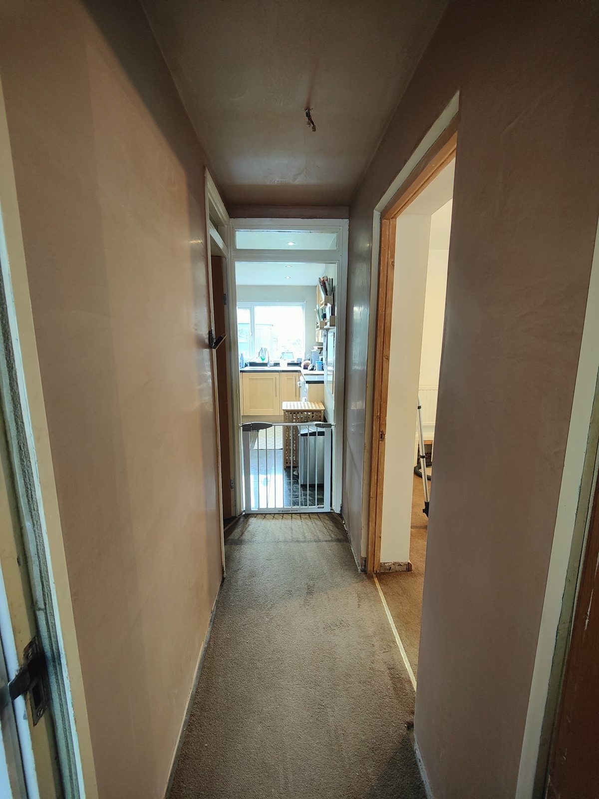 Hallway freshly plastered from end to end
